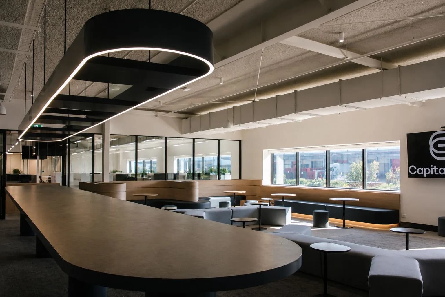 Curved Timber Office Counter